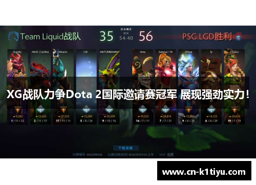XG战队力争Dota 2国际邀请赛冠军 展现强劲实力！